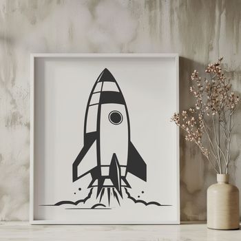 A futuristic spaceship design with sleek lines and metallic details.
