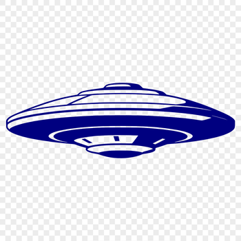 A vector illustration of a spaceship flying through outer space, designed for digital cutting machines like Cricut.