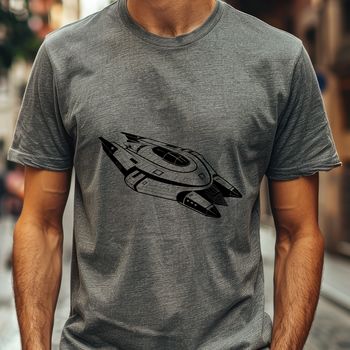 Vector design illustration of a futuristic spaceship for graphic projects.