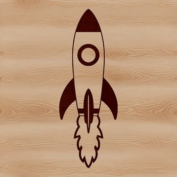 A futuristic rocket ship soaring through space with a sleek design.