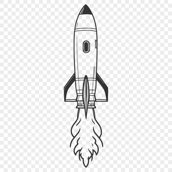 Vector design of a spaceship for cutting machine or laser cutter projects.