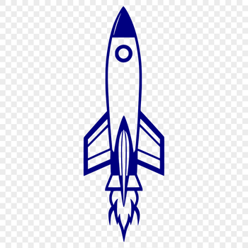 Vector design of a futuristic spaceship with metallic details and sleek lines.