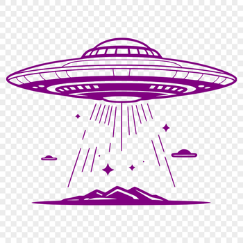 A detailed digital clip art design of an extraterrestrial spacecraft.