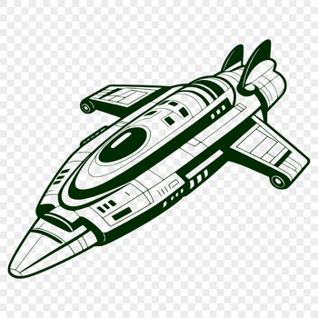 Vector illustration of a spaceship in space