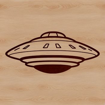 A futuristic spaceship illustration designed as an editable vector graphic.