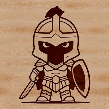 A highly detailed digital illustration of a warrior from ancient Greece, suitable for vector design.