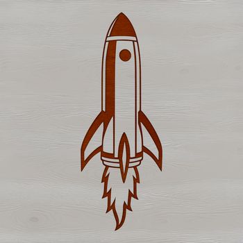 A futuristic illustration of a spaceship with sleek lines and detailed features.