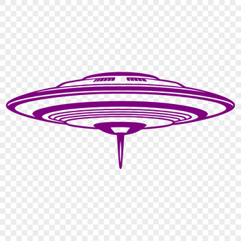 A stylized graphic design of a spaceship, suitable for use as clip art or stencil template.