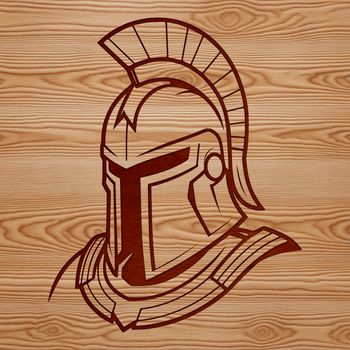 Vector illustration of a Spartan warrior in traditional armor, suitable for cutting machines and vector graphics.