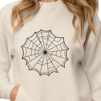 A high-resolution digital illustration of a intricate spider web created using vector graphics.