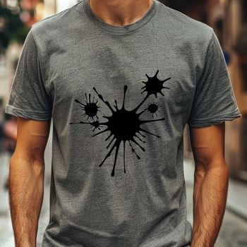 A stylized illustration of a splat, suitable for use in various design applications.