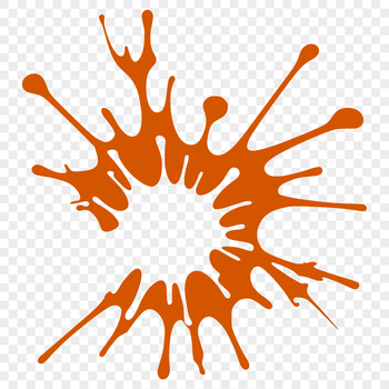 A colorful splat shape with irregular edges, suitable for cutting or printing on various materials.