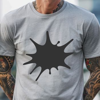 A colorful splat shape with textured details, suitable for digital design and cutting crafts.
