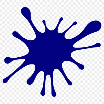 A rounded, irregular shape with loose, curved tendrils resembling slime or a spill.