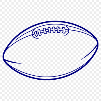 An illustration of a football with laces and panels, a popular American sport icon.