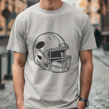 An American football with a football helmet, depicted in vector format.