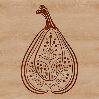 A detailed illustration of a squash with intricate lines and shapes, suitable for vector art and design projects.