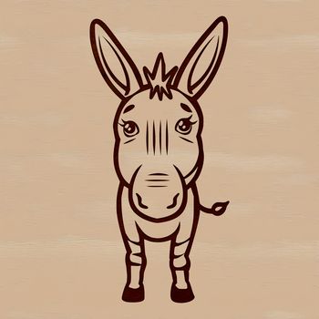 A simple line drawing of an animal standing on four legs.