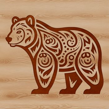 A stylized illustration of a bear with intricate details, suitable for various digital applications.