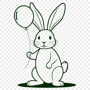 A cartoon-style rabbit standing upright in full body view.
