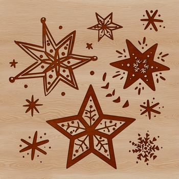 A small, five-pointed star made from vector lines, suitable for digital designs and cutting machines.