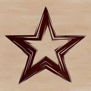 A single-pointed star graphic symbol used in Christmas decorations and designs.