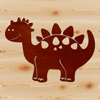 A prehistoric Stegosaurus dinosaur with plates on its back, depicted in vector format.