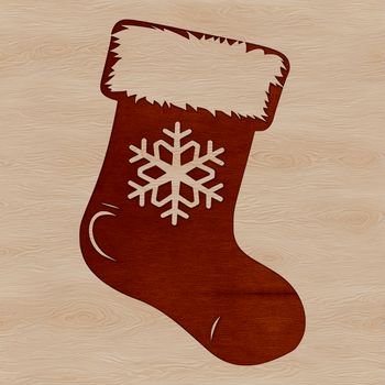 SVG file of a festive holiday stocking template for digital cutting machines and crafters.
