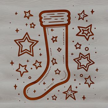 A traditional Christmas stocking with a festive design, available for vector download.