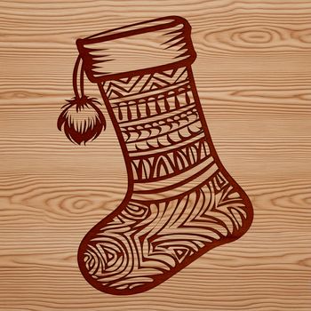 High-quality, editable SVG design of a festive holiday stocking.