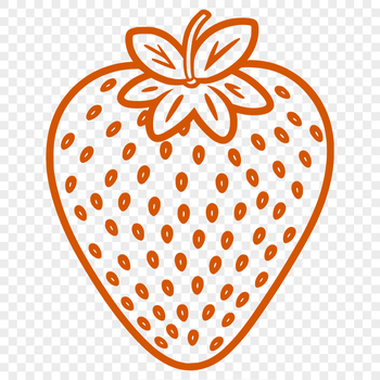 A digital illustration of a single strawberry, depicted in a simplified style suitable for cutting machine designs.