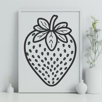A realistic illustration of a strawberry in vector format.