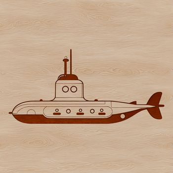 A detailed illustration of a submarine underwater vehicle.
