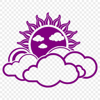 A stylized illustration of the sun in a vector format, suitable for use in graphic design and digital art.