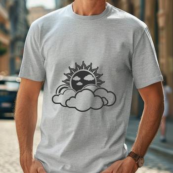 Vector illustration of the sun in a clear blue sky with no clouds.