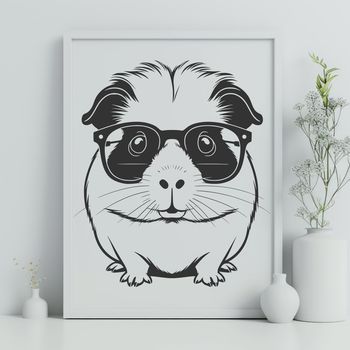 A cartoon guinea pig wearing sunglasses.