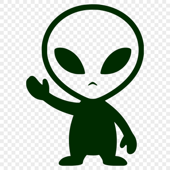 Science fiction alien character vector silhouette for commercial or personal use.