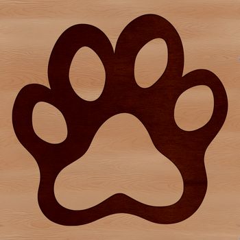 A high-quality illustration of an animal paw print in vector format.