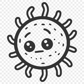 A simple illustration of a single bacterium under a microscope, rendered in vector format.