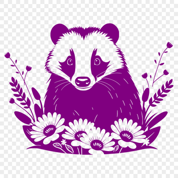 A detailed illustration of a badger in vector format, suitable for various design applications.
