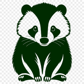 A detailed illustration of a wild badger, suitable for vector graphics and cutting machines.