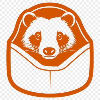 A vector graphic representation of a badger animal with intricate details.