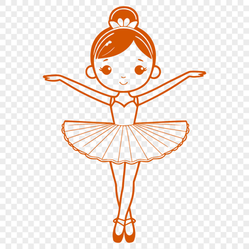 A detailed illustration of a ballerina in motion, suitable for vector art projects.
