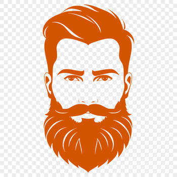 A minimalist illustration of a male figure with a beard.