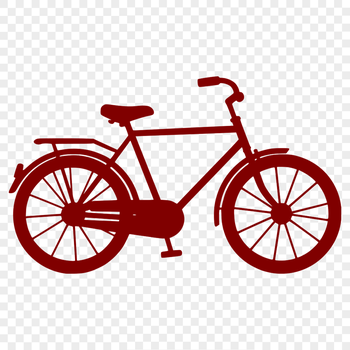 A vector illustration of a bicycle with clean lines and minimal details.