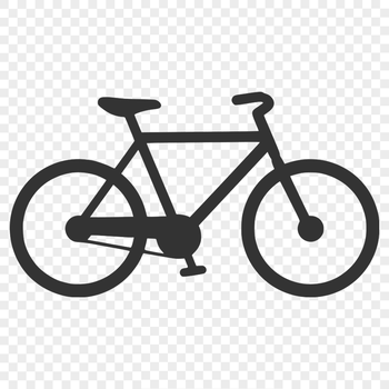 A simple vector illustration of a bicycle, suitable for commercial use.