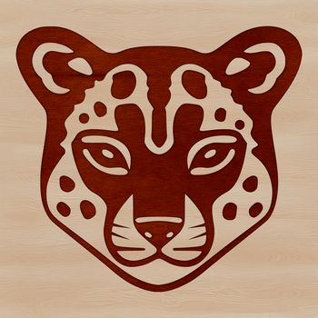 An SVG vector design featuring a wild animal, specifically an ocelot, in a detailed and precise rendering.