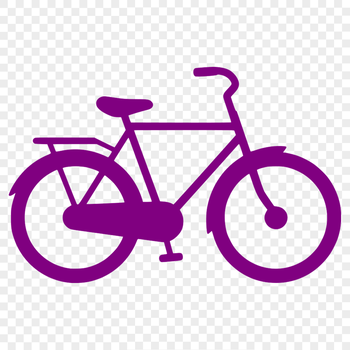 A simple line drawing of a bicycle with a minimalist silhouette.