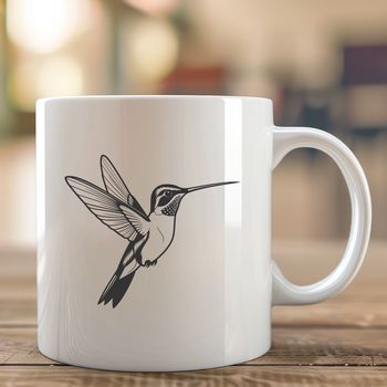 An ornithological depiction of a hummingbird's plumage and wingspan.