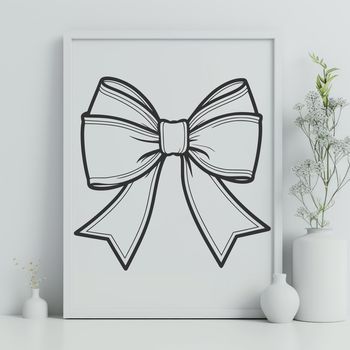 A simple bow made from a looped ribbon or strip, often used as a decorative element in gift wrapping.